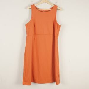 Garnet Hill Ascent Tank Orange Relaxed Fit A Line Dress Womens Sz L